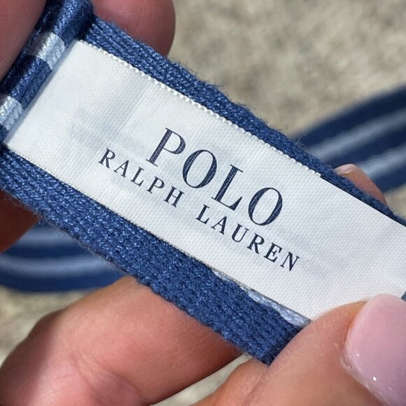 Polo Ralph Lauren Toddler Boy's Belt Stripe Fabric DD Buckle Blue Adjustable 2T - Picture 3 of 6